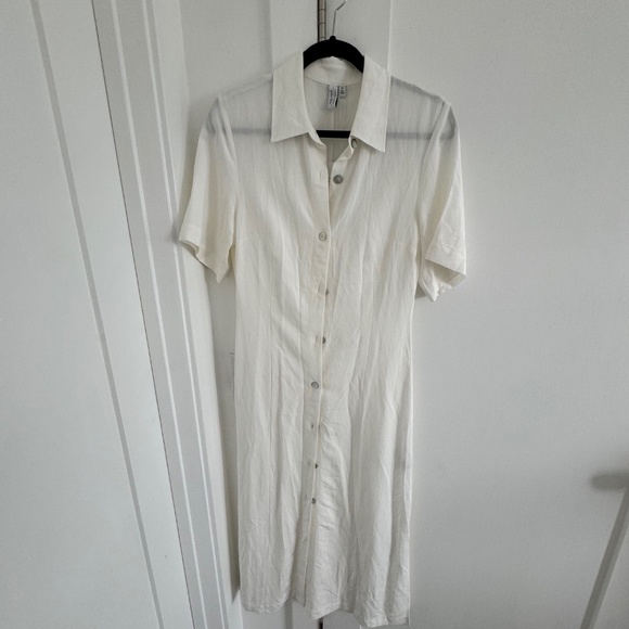 NWT & Other Stories Stockholm Atelier | Shell Button Shirt Midi Dress White - Picture 6 of 10
